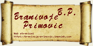 Branivoje Primović vizit kartica